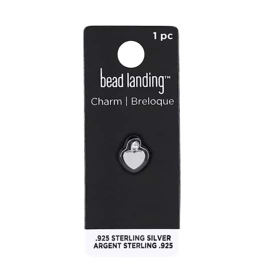 12 Pack: Sterling Silver Heart Icon Charm by Bead Landing™
